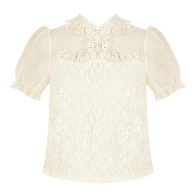 三色百搭短袖中华风衬衫接袖可拆