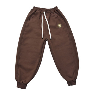 胖童装男童加肥加大裤子秋冬儿童加厚一体绒卫裤男孩大码加绒长裤