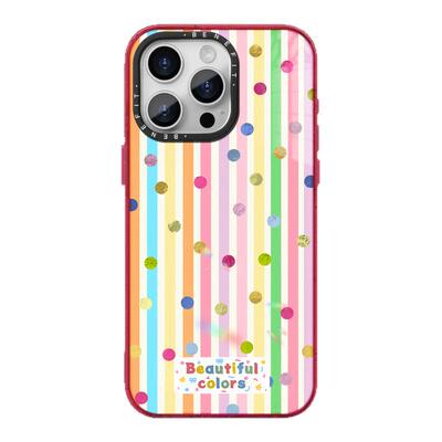 benefit时尚彩色波点条纹17适用于iphone16promax苹果15PRO晶盾磁吸手机壳13新款14套12冰川纹防摔彩色边框