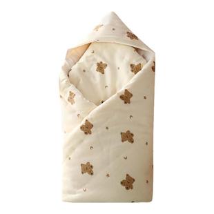 新生儿产房棉花包被外出加厚冬款手工纯棉婴儿抱被春秋薄款防惊跳