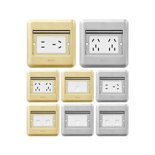 公牛地插插座隐藏嵌入式隐形全铜防水地插座网络纯平装饰盖板超薄
