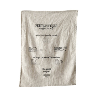 ins中古餐巾垫布 复古文艺亚麻英文字母布美食拍照道具装饰背景布