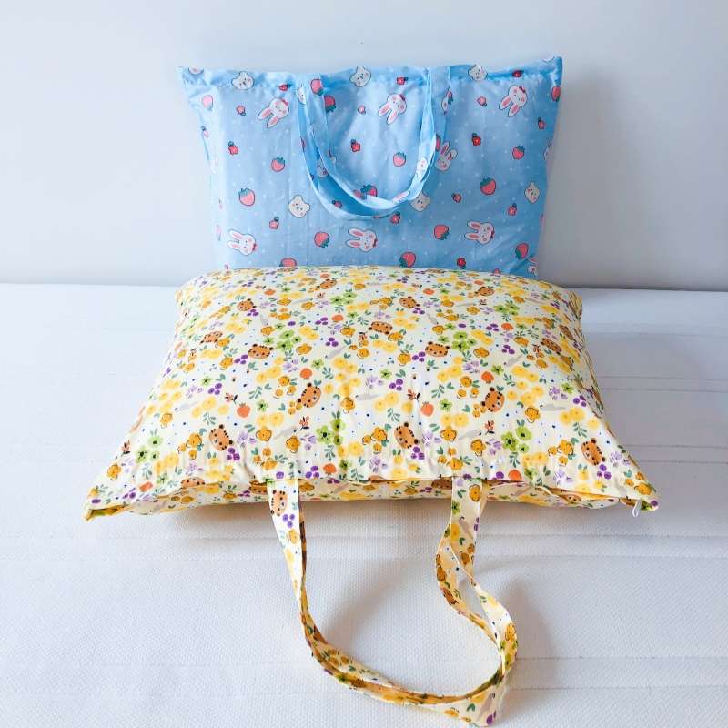 单层纯棉学生儿童装被子换洗衣服手提收纳袋卡通大容量防尘棉布包