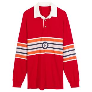 伊纳芙撞色卫衣女款2026春新款polo领长袖t袖大码休闲宽松上衣