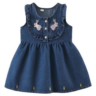 韩国收腰牛仔裙2026新款女童连衣裙春秋公主裙中小童时尚气质童装