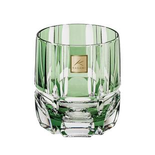 日本进口江户切子kagami竹之膳手工水晶玻璃威士忌洋酒杯竹节酒杯