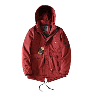 欧洲高端外贸男士秋冬户外防风加厚保暖燕尾派克服棉服棉衣外套潮