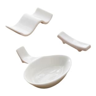 酒店陶瓷筷架家用勺子托筷子架两用多用纯白餐具筷枕筷托汤匙托架