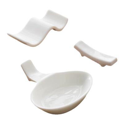 酒店陶瓷筷架家用勺子纯白餐具