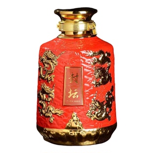 景德镇陶瓷空酒瓶 20斤装高档摆件镀金龙纹雕刻密封泡酒坛子酒缸