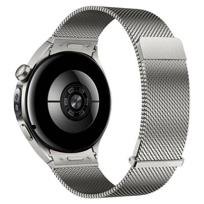 适用华为Watch5手表专用表带华为手表Watch5磁吸专用弧形口无缝按压不锈钢06精密米兰金属表带watch546男高级