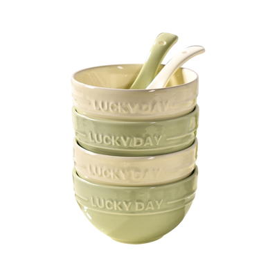 奶油风高颜值陶瓷饭碗4.5英寸碗