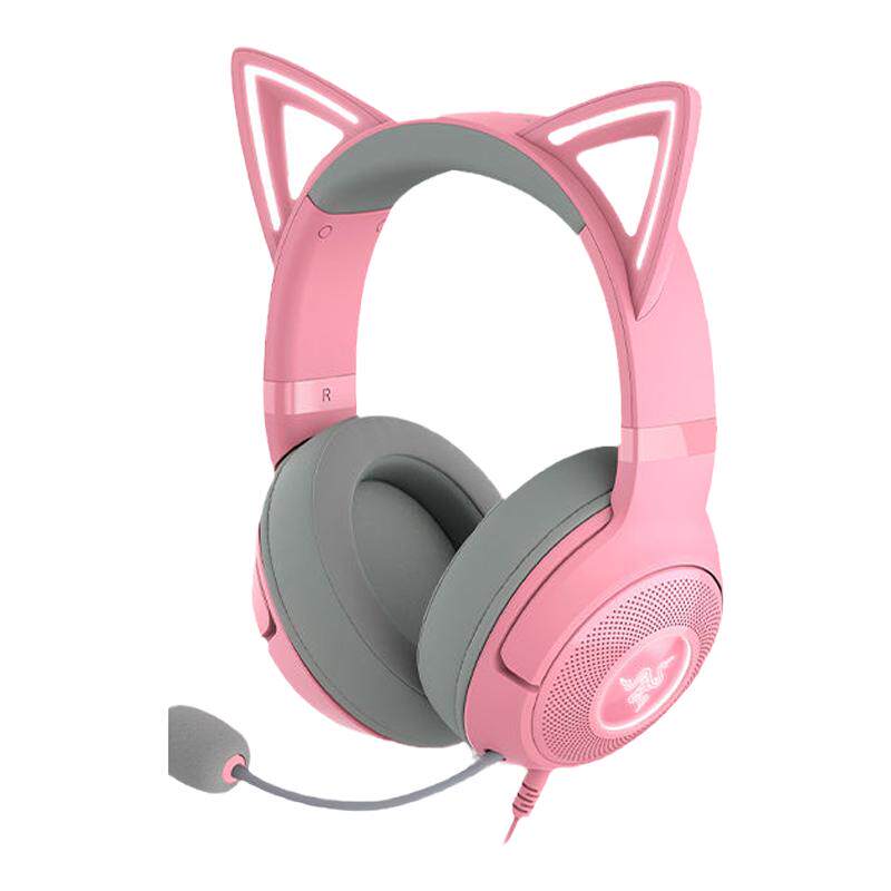 Razer/雷蛇 北海巨妖萌猫版V2 幻彩RGB头戴式有线电竞游戏耳机麦