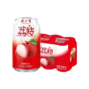 健力宝荔枝风味碳酸饮料汽水330ml*6罐