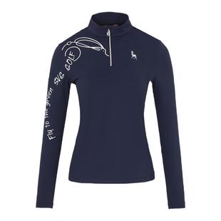 【暖暖系列】svg高尔夫早春女装保暖起绒针织长袖t恤立领运动上衣