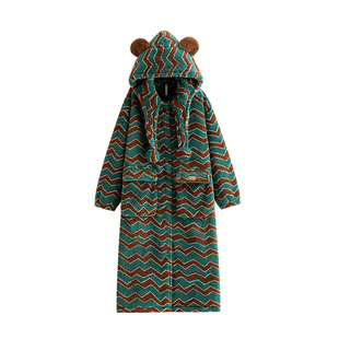 悦内睡裙女款睡衣冬秋冬季法兰绒加绒加厚珊瑚绒大码长款保暖睡袍