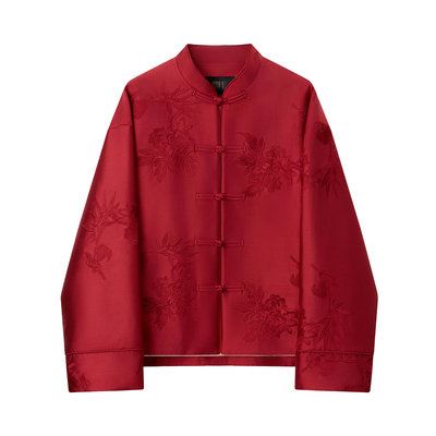 新中式绣花立领短外套