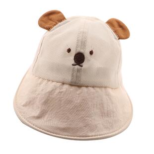 婴儿防晒帽子夏季薄款超萌小熊男童幼儿全网太阳帽宝宝夏天遮阳帽