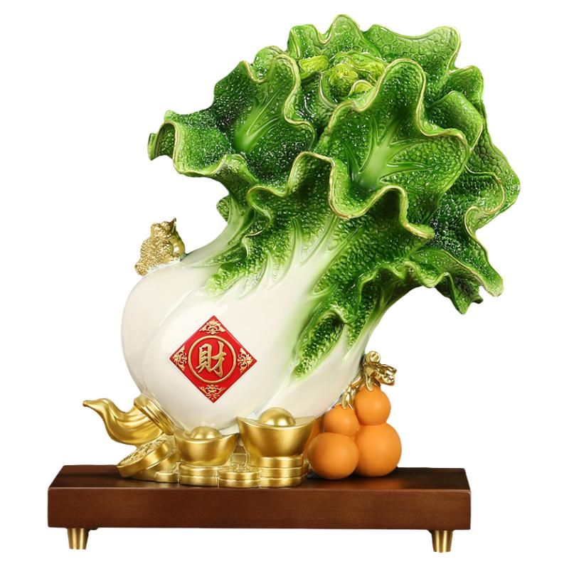 福禄百财铜白菜摆件招财家居乔迁