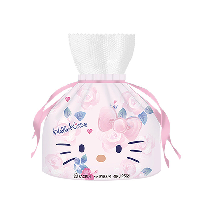 HELLOKITTY凯蒂猫洗脸巾一次性擦脸巾洁面巾加厚两卷装送发带袋装
