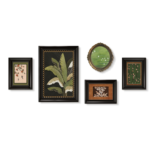 中古风装饰画客厅沙发背景墙挂画法式复古油画高级感餐厅组合壁画