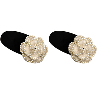 珍珠山茶花发夹头饰头发夹子刘海夹边夹侧边小夹子发饰碎发夹