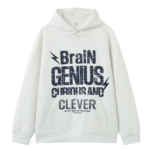 快鱼男女同款连帽美式字母卫衣2026春季新款情侣风刺绣卫衣上衣