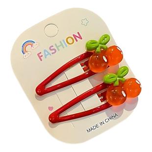 (甜美樱桃侧边小夹子)多巴胺可爱少边夹草莓少女儿童发夹女