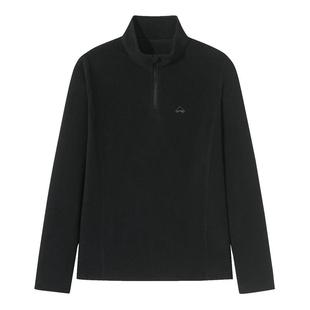 拓路者半开襟摇粒绒女秋季加绒保暖长袖打底衫轻薄立领内搭抓绒衣