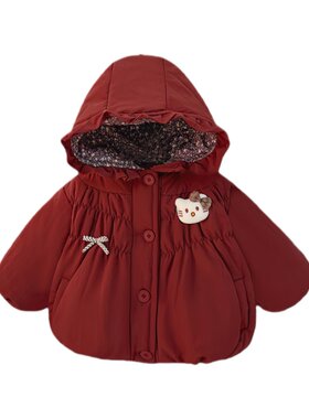 女童仿兔毛棉服冬季2026新款