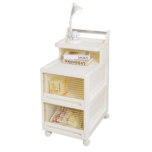 简易床头柜替代品塑料小推车小型桌加厚收纳出租房床边柜子置物架