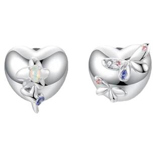LOOOPS官方店花园将至系列怦怦爱心蝴蝶宝石原创小众设计耳钉
