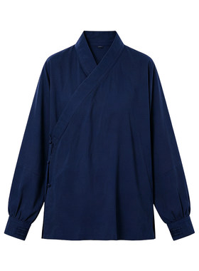 扣袖道袍太极拳八段锦练功服舒适透气男女道士服长褂斜襟剑领长袍