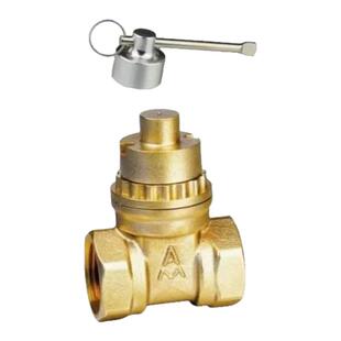 埃美柯黄铜磁性带锁闸阀198开关阀防盗阀Z15W-16T锁闭丝扣水阀6分