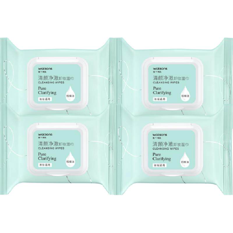 屈臣氏清颜净澈卸妆湿巾4包×1组