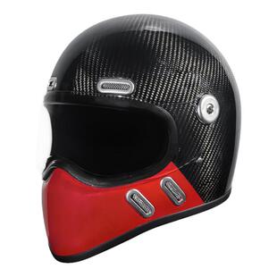 摩托车头盔碳纤维小盔体复古巡航全盔超轻机车男女玻璃钢四季3c