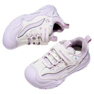 红蜻蜓女童鞋2025秋冬新款加绒儿童运动休闲鞋保暖中大童二棉鞋子