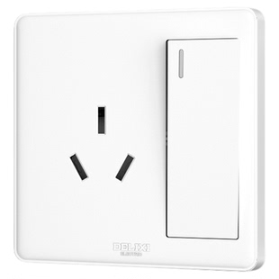 德力西16安三孔插座大功率热水器一开16a电源墙面板家用空调插座