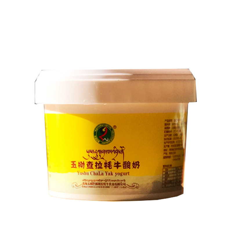 查拉乳业纯牦牛固体酸奶青海特产200g4桶原味有奶皮素食早餐