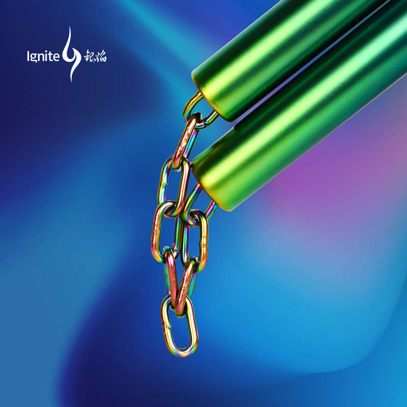 银焰绚彩不锈钢双节棍少年儿童成年双截棍舞花表演训练钢链二节棍