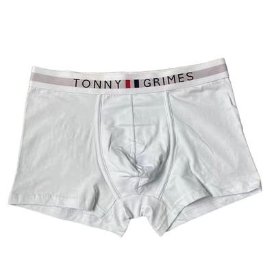 TONNY GRIMES字母男士内裤纯棉平角裤头男生中腰透气短裤礼盒装3*