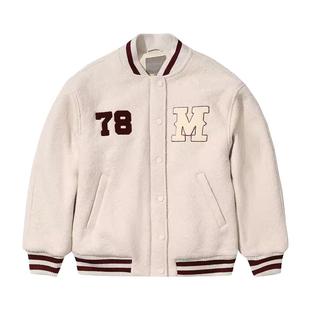 MISHKA大眼球美式复古潮牌秋冬女款小个子刺绣棒球服短款外套