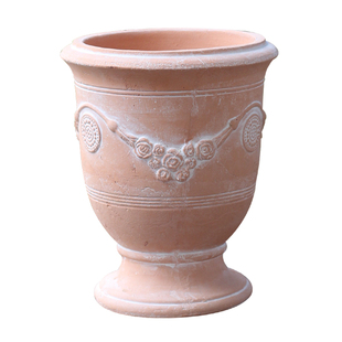 红陶花盆粗陶复古花盆花园阳台多肉陶土透气吸水泥瓦盆花卉种植盆