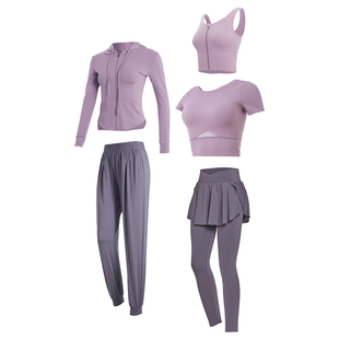 瑜伽服女夏季新款专业晨跑步紧身健身服短袖户外网红训练运动套装