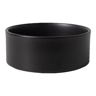 大口径猫咪喝水碗饭碗食盆宠物用黑色斜口双碗陶瓷防打翻保护颈椎