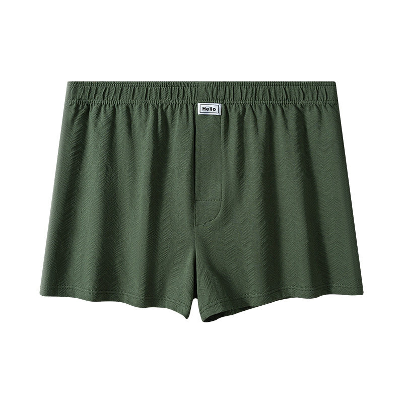 男士内裤阿罗裤纯棉家居宽松舒适透气大码平角裤头男生四角短裤头