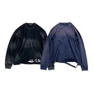 WithoutMe/FOR GODS SAKE破坏复古做旧印花定织定染纯色宽松长袖