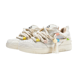 森果果原创设计/滑板鞋冬季透气磨破做旧情侣厚底运动鞋子男潮鞋