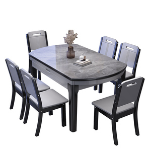 方桌变圆桌餐桌岩板餐桌可伸缩