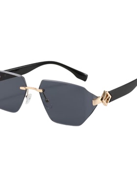 不规则无框曲面侧边精致太阳眼镜